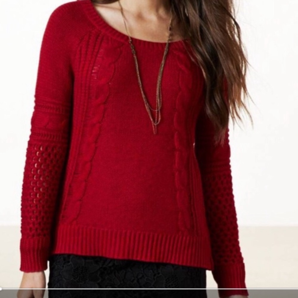 American Eagle Outfitters Maroon Red Knit Sweater